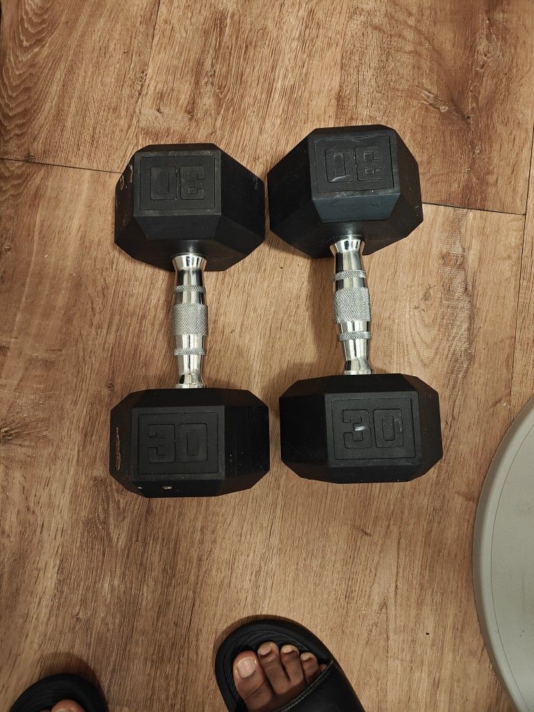30 Pound Dumbbells.