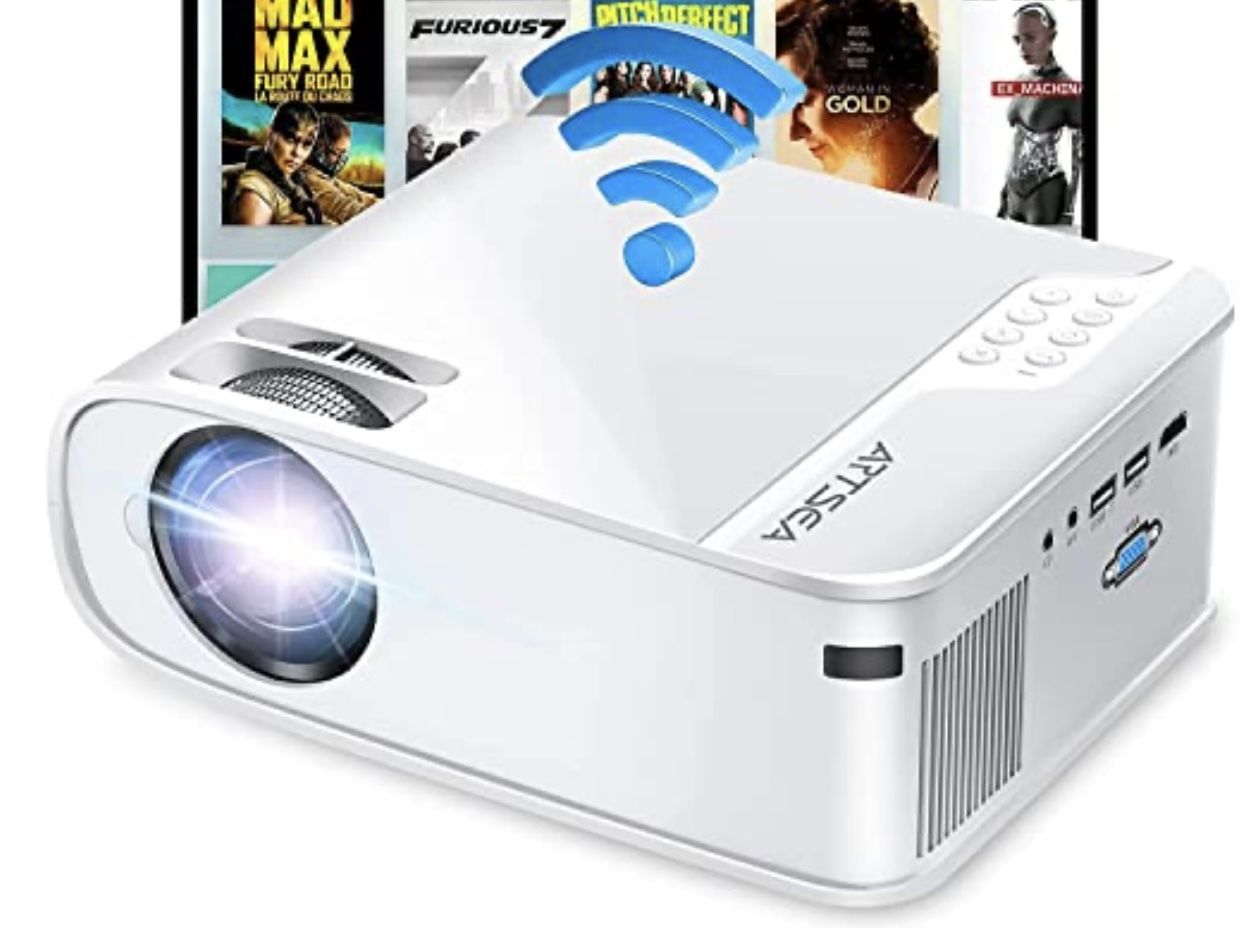 NEW IN BOX Mini Projector, ARTSEA 1080P Projector, 5G WiFi 9500L Movie Projector for Outdoor Screen Mirror, Support 4K & 300" Display, HiFi Speaker,