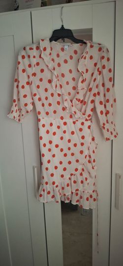 Polka Dot Ruffle Wrap Dress