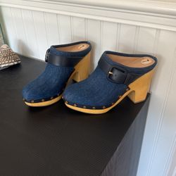 Veronica Beard Navy Blue Wedges 