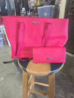 Kate Spade Tote Bag (hot pink)/matching wallet