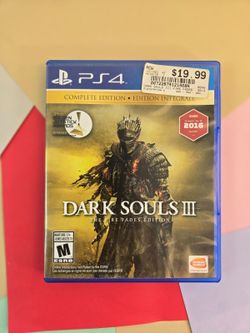 Dark Souls III The Fire Fades Edition PS4 Game Disc & Case