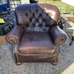 Leather Chair And Ottoman 