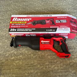 BAUER 20V Brushless Cordless Reciprocating Saw - Tool Only