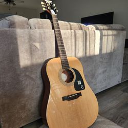 Epiphone Acoustic Guitar, Pro-1, Natural (and some extras)