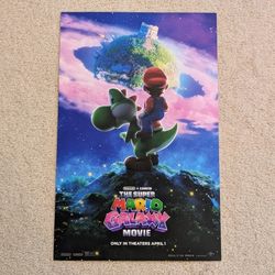 New Super Mario Galaxy Movie Poster Luigi Princess Peach Yoshi 17" x 11"