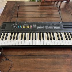 LDS-50 musical keyboard. It comes with a Casio AC power adapter, a canvas zippered caring case and many keyboard instruction books
