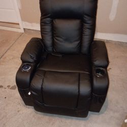 Black Leather Recliner 