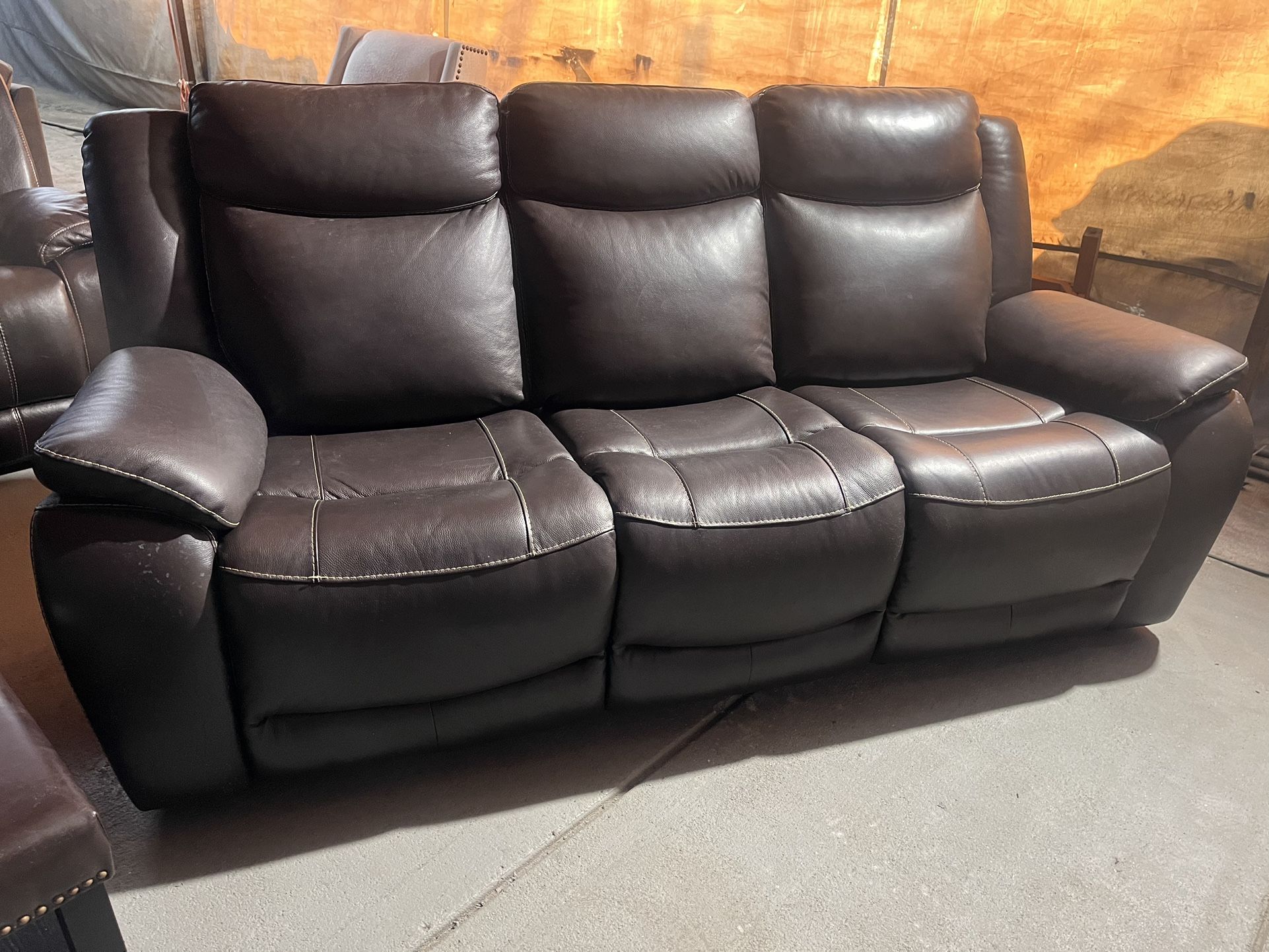 Harvey Leather Power Sofa