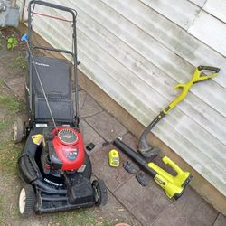 Craftsman EZ Start Self Propel Mower With Ryobi blower Trimmer Combo Bundle