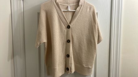 Women’s Beige Button Down Blouse - L