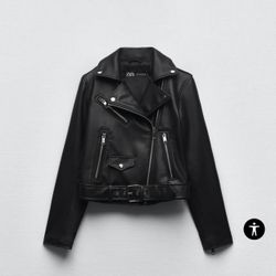 FAUX LEATHER BIKER JACKET  