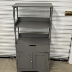 Storage and bookshelf Cabinet - Gray Color.