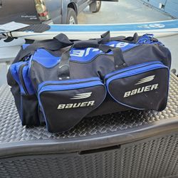 Selling a Bauer Equipment Bag With Hocky Gear, Helmet , Pants, Padded Shorts Etc
