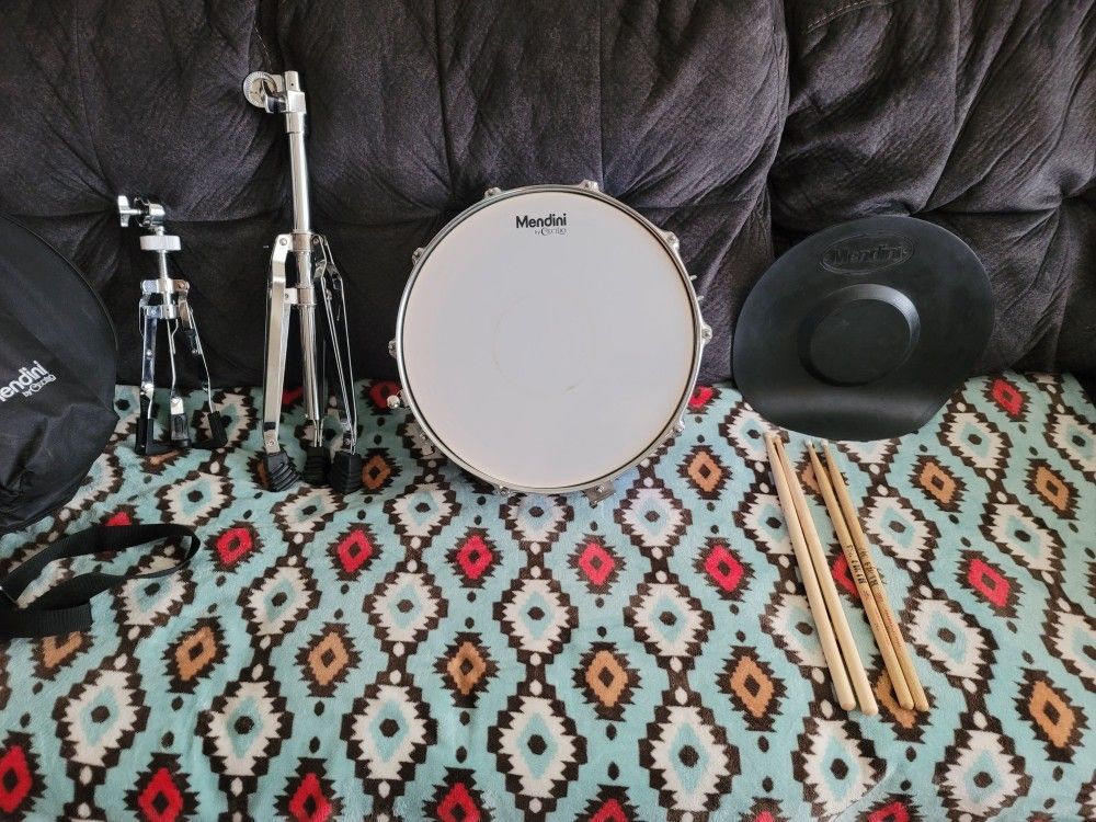Mendini Student Snare Drum Set With Gig Bag , Stands, 