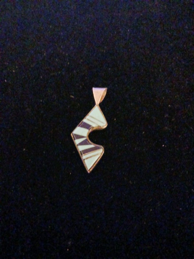 Sterling Silver Inlay Zuni Pendant