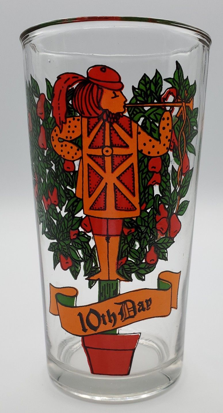 12 Days Of Christmas Tumbler Vintage Original Day 10 Ten Pipers Piping