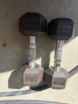 15 LB Hex Dumbbells Pair
