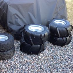 3 Sets Aty Tires And 2 Sets Sand star Paddle Tires And Rims