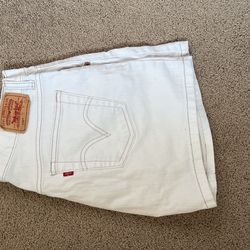 White Levi Shorts Size 6