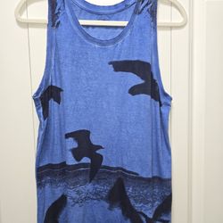 Men's Levi's Graphic Blue And Black Tank Top Perfect For Preteen Size XS
