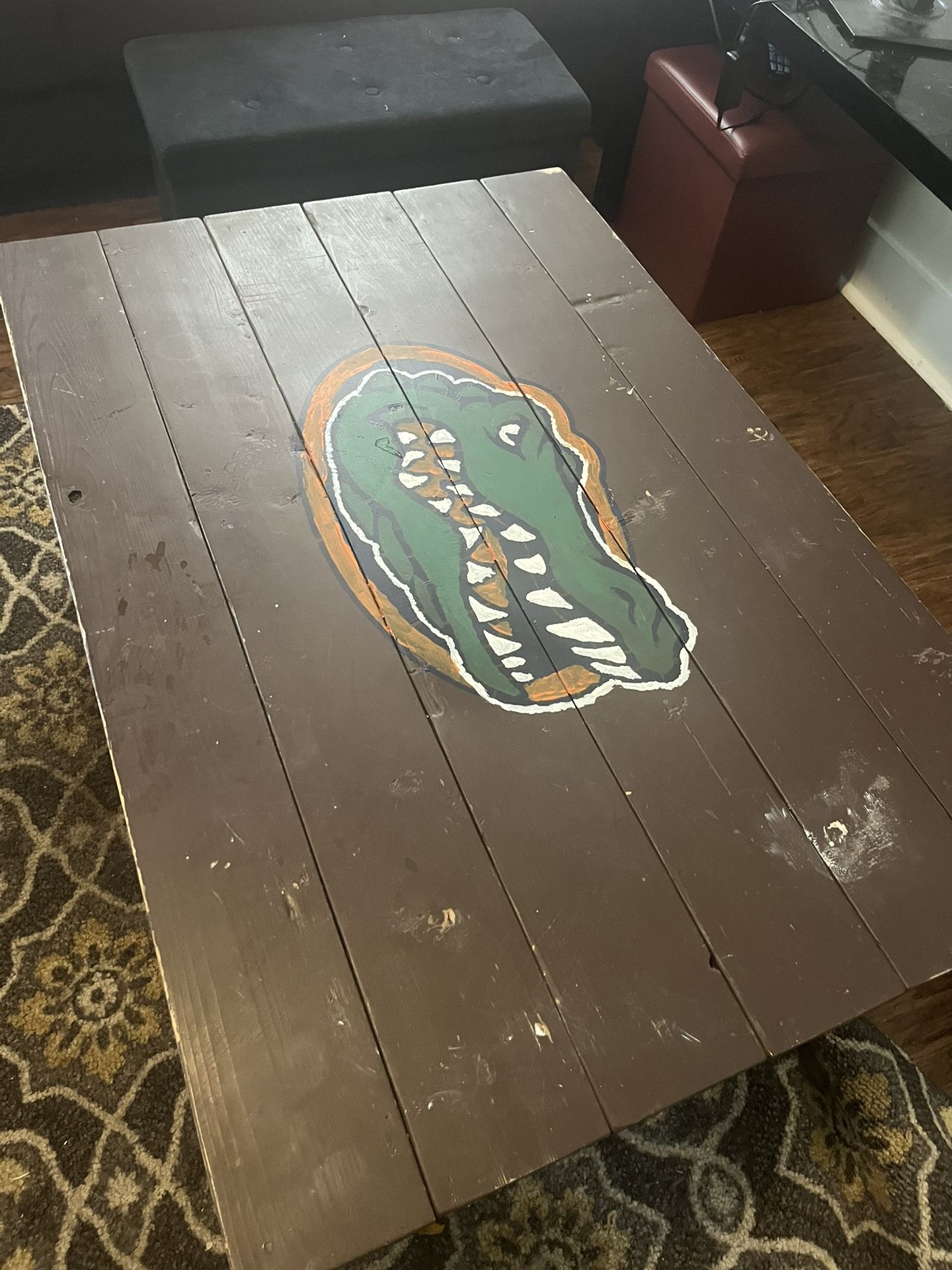 Custom painted Gators Coffee Table