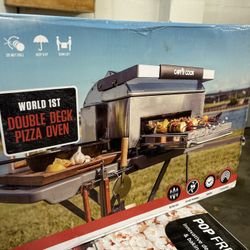 Pizza Oven Outdoor Gas Pizza Oven, Portable Propane Pizza Oven with Double Cooking Deck, Smokeless Outdoor Pizza Maker with Pizza Stone New 