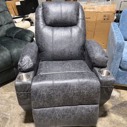 🔥🔥..Power Lift Recliner Chair Electric Lift Recliner for Elderly Power Lift Recliner Chair with Cup Holders Side Pockets for Living Room (Leathaire,