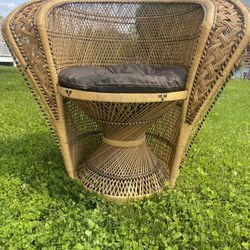 Antique Wicker Fan Chair