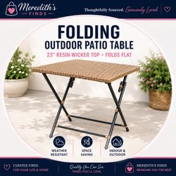 23” Resin indoor outdoor folding table