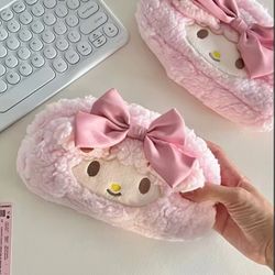 Sanrio My Sweet Piano Pink Sherpa Plush Pencil Case Pouch Cosmetic Bag - Christmas Gift 🎄🩷👝✨️