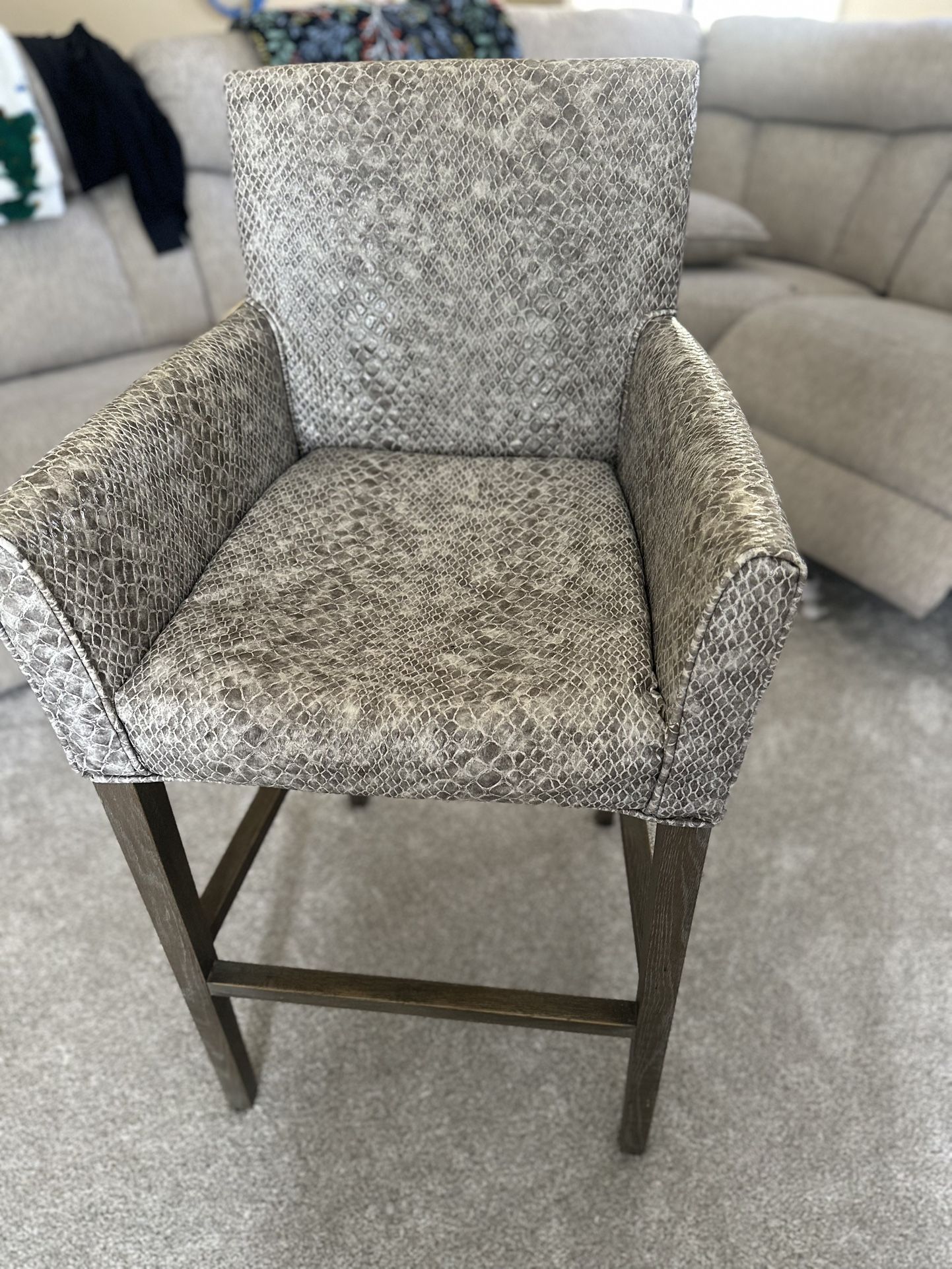 Set Of 2 Or 4 Hightop “snakeskin” Bar Chairs / Stools