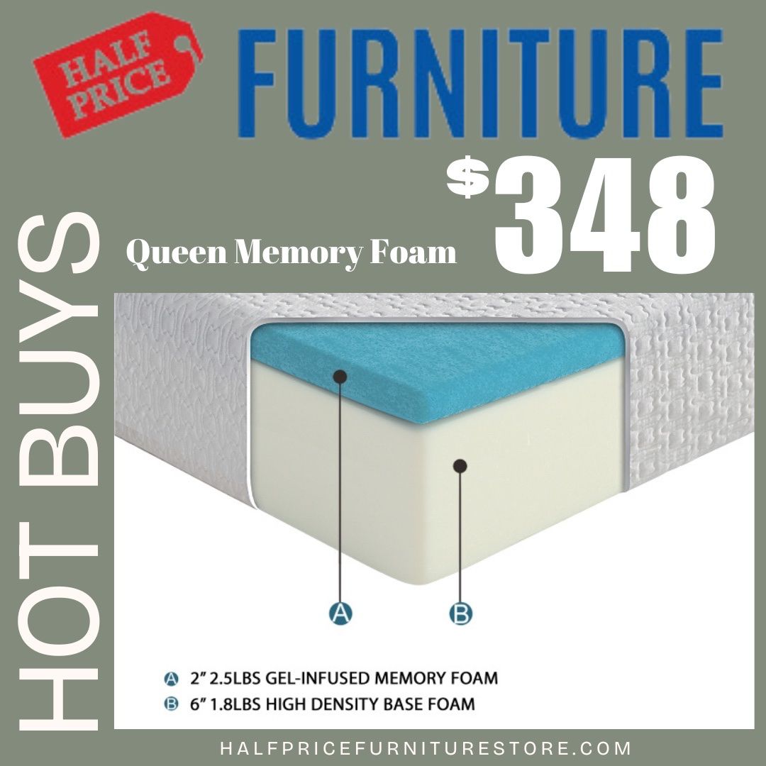 50%off Mattress All Sizes, Queen Gel Memory Foam 