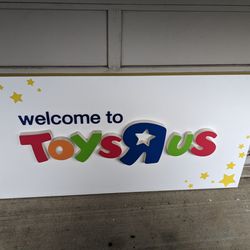 Huge Welcome To Toys R Us Babies R Us Wooden Double Side Store Sign 


