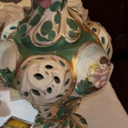 Capodimonte Floral Koi Ceramic Table Lamp