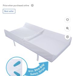 Munchkin Secure Grip Changing Pad With Extra Grip Strips, Waterproof, White