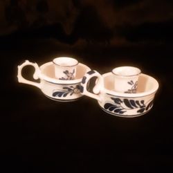 Vintage DELFT FLOW BLUE CANDLE HOLDERS