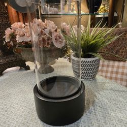 Large Glass Candle Holder With Bold Base