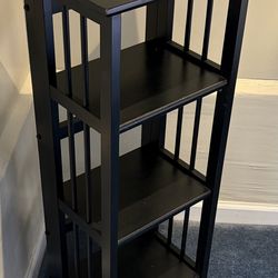Black Wooden Folding 4 Shelf Unit