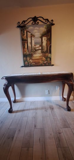 Wooden glass table
