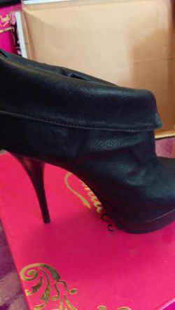 Black open toe booties