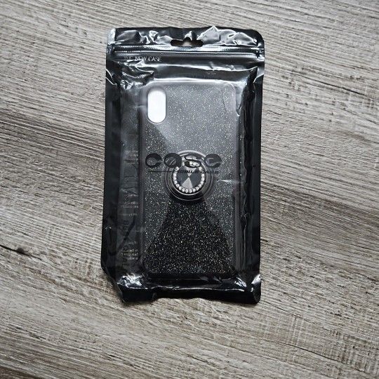 Slim Fit Cute Sparkle Diamond Glitter Phone Case with Ring Stand, iPhoneX/Xs , Black