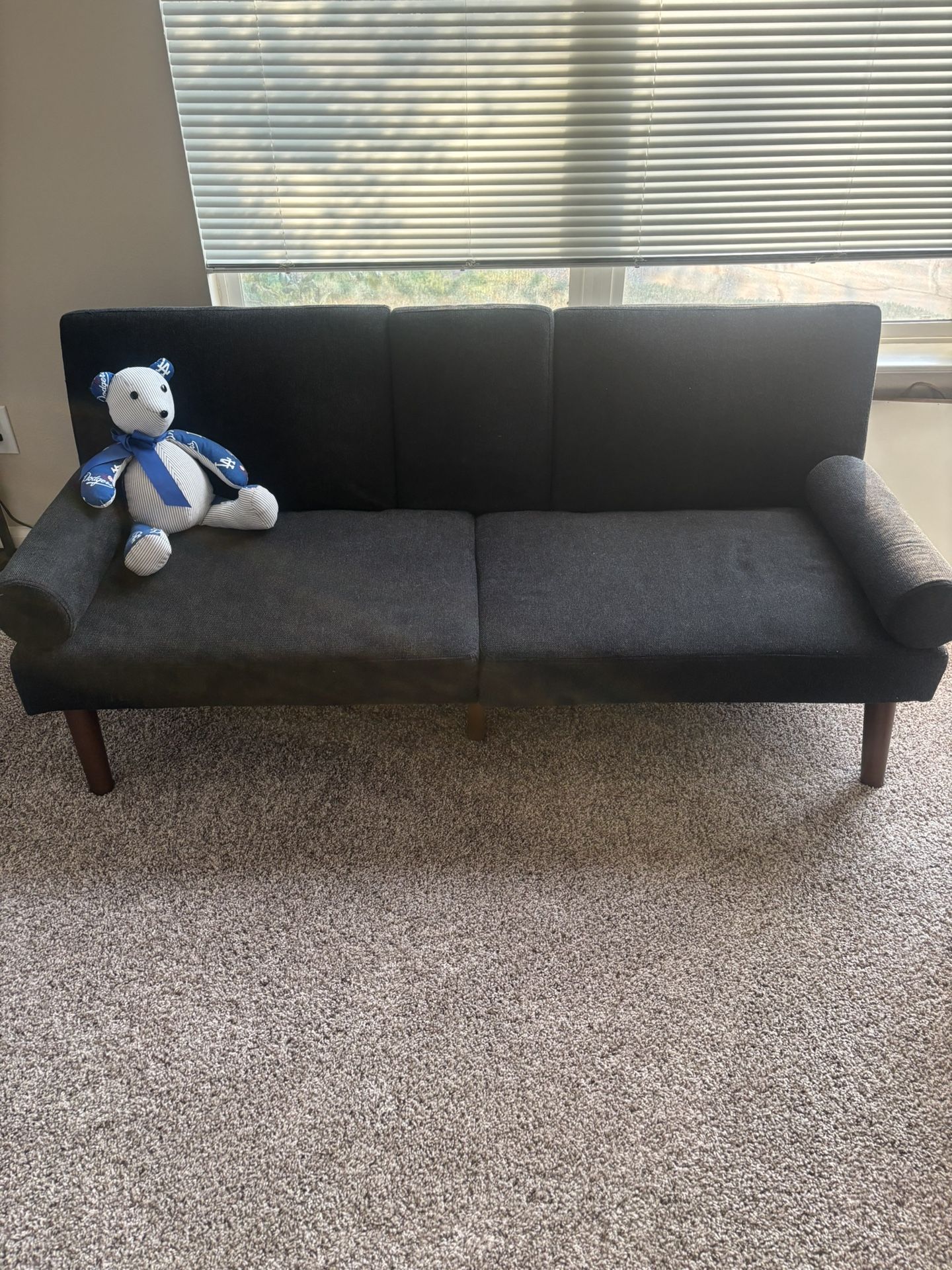 Black Futon With Middle Cup Holders
