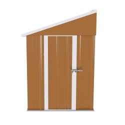 8x4 FT Heavy-Duty Metal Storage Shed with Single Hinged Door, Windows & Ventilation - Weatherproof Outdoor Garden Shed for Backyard, Lawn and Tool Org