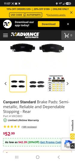 Brake Pads (rear) GM vehicles