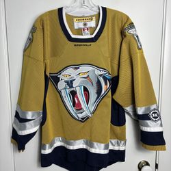 Vintage NHL Nashville Predators Mustard Gold Yellow Koho Hockey Jersey Adult M