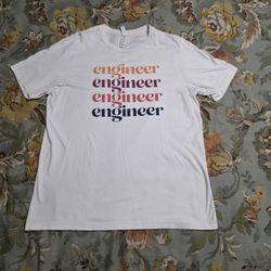 NEW Engineer White T-Shirt Size XL - Cute Gift Idea!