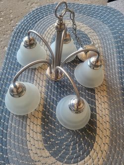 Dining Room, Kitchen 5 Light Chandelier, Satin Nickel