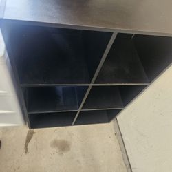 2 Black Shelving Units