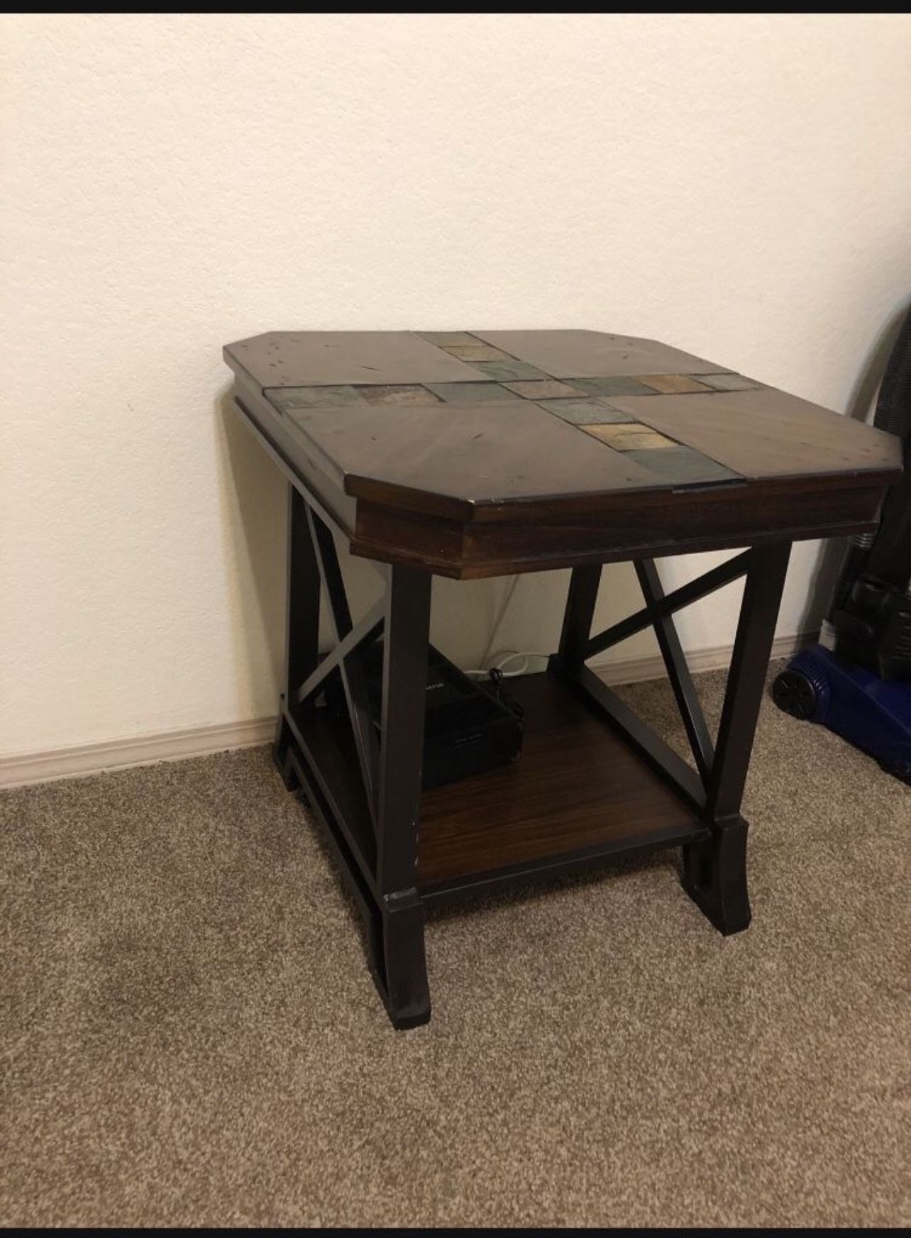 Beautiful Ashley End Table (wood, Stone , Metal)